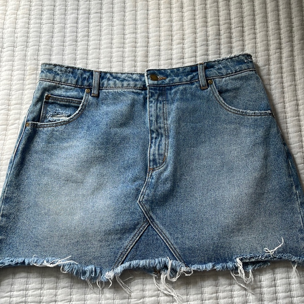 Rolla’s Denim Mini/A-Line Skirt